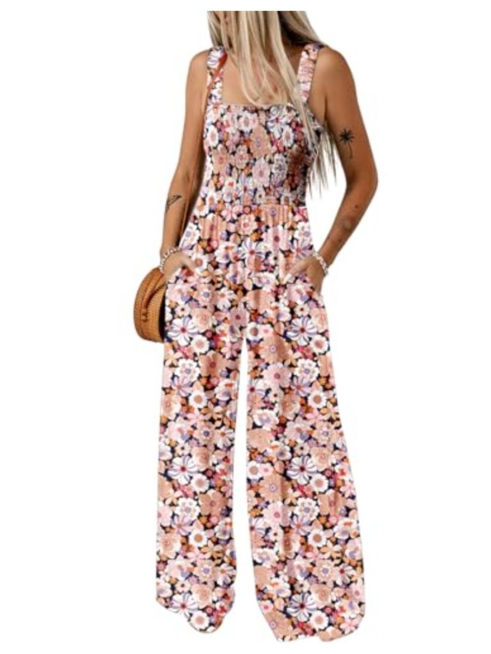 Sleeveless Wide Leg Jumpsuit Loose Fit One Piece Romper Overalls